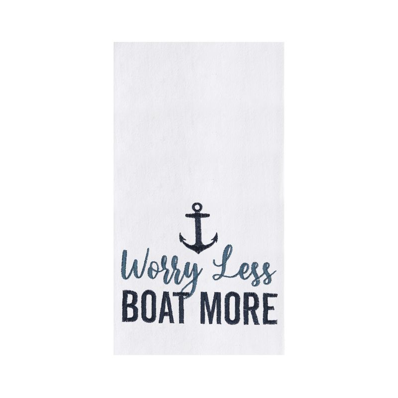 C&F Home Worry Less Boat More Kitchen Towel Dishtowel Clean-Up Decor Machine Washable Decoration Lake Dockside Fishing Men's Funny Boating Nautical, 1 of 3
