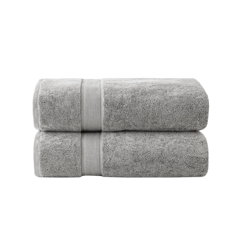 Photos - Towel 2pc Cotton Bath Sheet Set Silver - Madison Park: Heavyweight 550-800 GSM, Machine Washable, Terry Construction, OEKO-TEX Cer