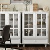 QingMoon Kitchen Storage Cabinet, Wooden Small Sideboard Cupboard with Glass Door and Drawer for Living room, Dining Room and Hallway - 3 of 4