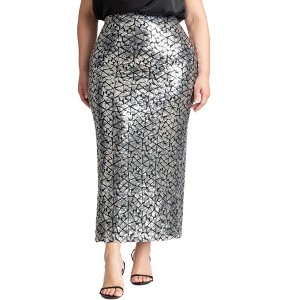 ELOQUII Women's Plus Size Maxi Sequin Skirt - 1 of 4