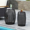 Side Table Set Of 2, Patio End Tables, Indoor Outdoor Coffee Table, Round Accent Table, Hollow Out Design End Table - 2 of 4