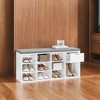 Storage Bench, Entryway Bench with Cushion, Drawer and Open Compartments, Bench with Storage, for Living Room, Bedroom, Closet - 2 of 4