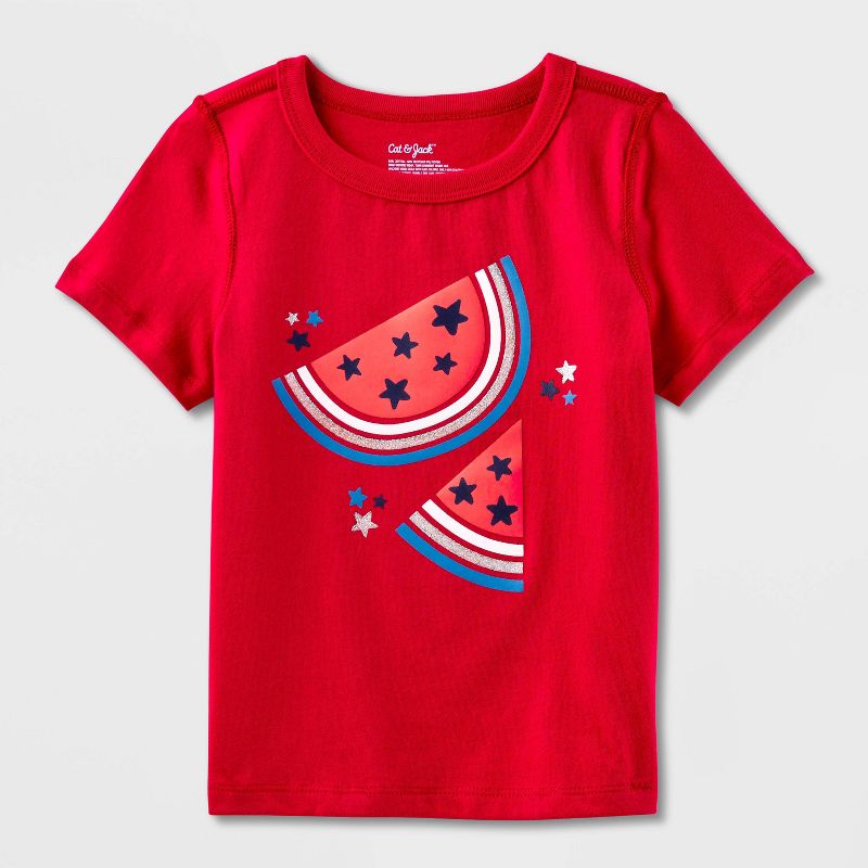 Toddler Adaptive Watermelon Short Sleeve Graphic T-Shirt - Cat &#38; Jack&#8482; Red, 1 of 4