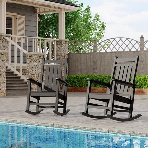 All Weather Resistant Rocking Chairs, Weather Resistant Poly Plastic Rocker Oversized, High Back Porch Rocker Chair, Patio Rocking Chairs for Outside - 1 of 4