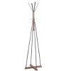Okak Industrail Freestanding Coat Rack with Wooden Cross Base, Unique Storage Rack with 8 Hooks, Coat Tree for Living Room, Bedroom, Natural - 3 of 4