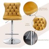 QingMoon Swivel Bar Stools Set of 2, Adjustable Barstools, Velvet Tufted Counter Height Chairs with Nailhead Trim for Kitchen Island, Home Pub - 3 of 4