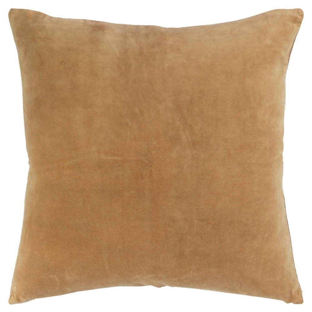 Photos - Pillowcase 22"x22" Oversize Square Throw Pillow Cover Gold - Rizzy Home