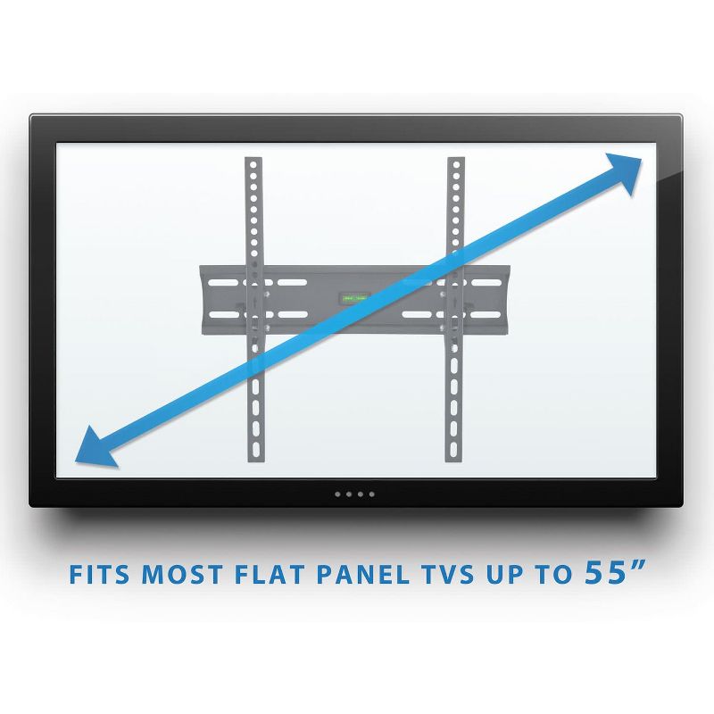 Mount-It! Tilt TV Wall Mount Bracket | Low-Profile Tilting Mounting Bracket Compatible with 32 to 55 Inch Flat Screen TVs | 77 Lbs. Capacity | Black, 4 of 9