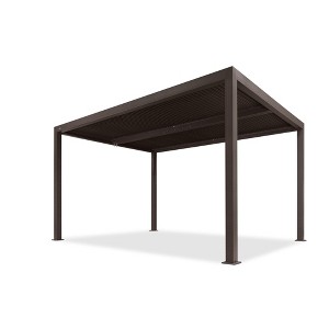 PURPLE LEAF Outdoor Louvered Pergola Sun Shade Outside Canopy with Aluminum Roof for Pool Hot Tub Backyard Garden Pavilion Patio Hardtop Gazebo - 1 of 4