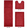 Edge Bath Rug 100% Premium Cotton Ultra-Soft Water Absorbent Tufted Solid Reversible 3 Piece Bathroom Rug Set for Machine Washable Bathmat - 2 of 4