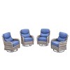Outdoor Swivel Rocker Chair with 6 Inch Thick Cushion 2 in 1 Porch Glider Swivel Chair - Wicker Patio Furniture Patio Swivel Glider Seating - 2 of 4