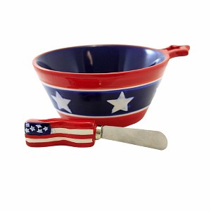 Transpac 3.0 Inch Americana Bowls W/Spreader Patriotic Snack Snack Bowls - 1 of 3