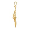Black Bow Jewelry 14k Yellow Gold Large Satin Anchor with Wheel and Rope Pendant - 2 of 4