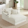 Oversized Single Seat Compressed Sofa with Cup Holder and Pocket, Corduroy Recliner with Faux Two-Layer, Washable Covers, 300 lbs Capacity - 4 of 4