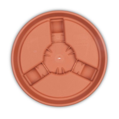 Terra Cotta Round Plant Caddy with Wheels, 14-inch