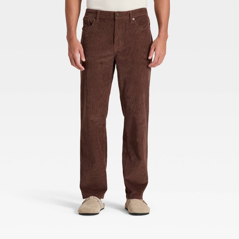 Men's Straight Fit Corduroy 5-Pocket Pants - Goodfellow & Co™ Brown 29x32