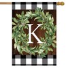 Wreath Monogram K Double-Sided House Flag Everyday 28" x 40" Briarwood Lane - 2 of 4