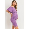 Hello Miz Women's Fitted Ruffle Off Shoulder Maternity Dress - 2 of 4