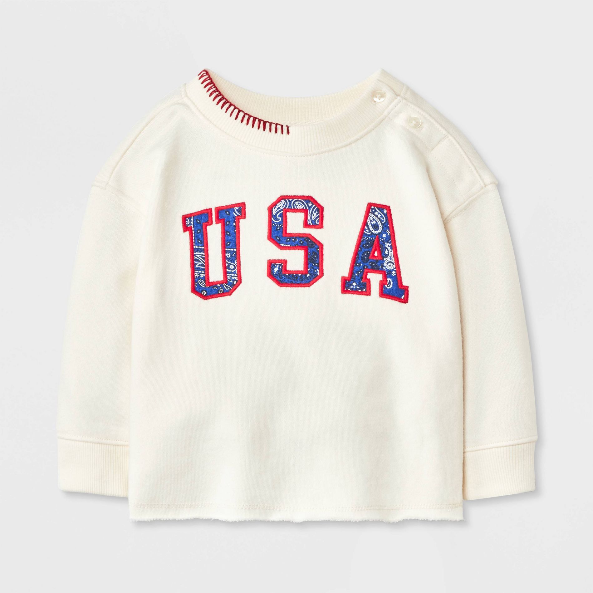 Baby 4th of July Crewneck Sweatshirt - Cat & Jack™ Cream