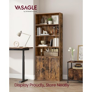 6-Tier Tall Bookcase with Cabinet Door, 68.9 Inch Storage Shelf with 3 Adjustable Shelves & Anti-Tip Kit, for Living Room Home Office - 1 of 4