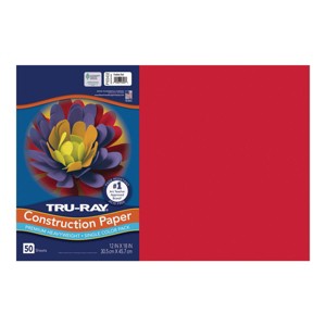 Dixon 12" x 18" Tru-Ray® Heavyweight Construction Paper - Red - 25 Packs - 1 of 4