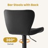CAVINAS Modern Bar Stools Faux Leather Counter Stools 360˚ Swivel Dining Chairs with Adjustable Height for Kitchen Island, Set of 2 - 4 of 4