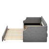Sapphtopaz Modern Daybed Bed Frame with Nailhead Trim Wood Upholstered Platform Bed for Bedroom, Apartment - 2 of 4
