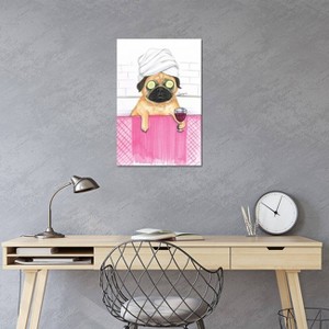iCanvas Pug Bath by Rongrong DeVoe Canvas Print Wall Art - 1 of 3