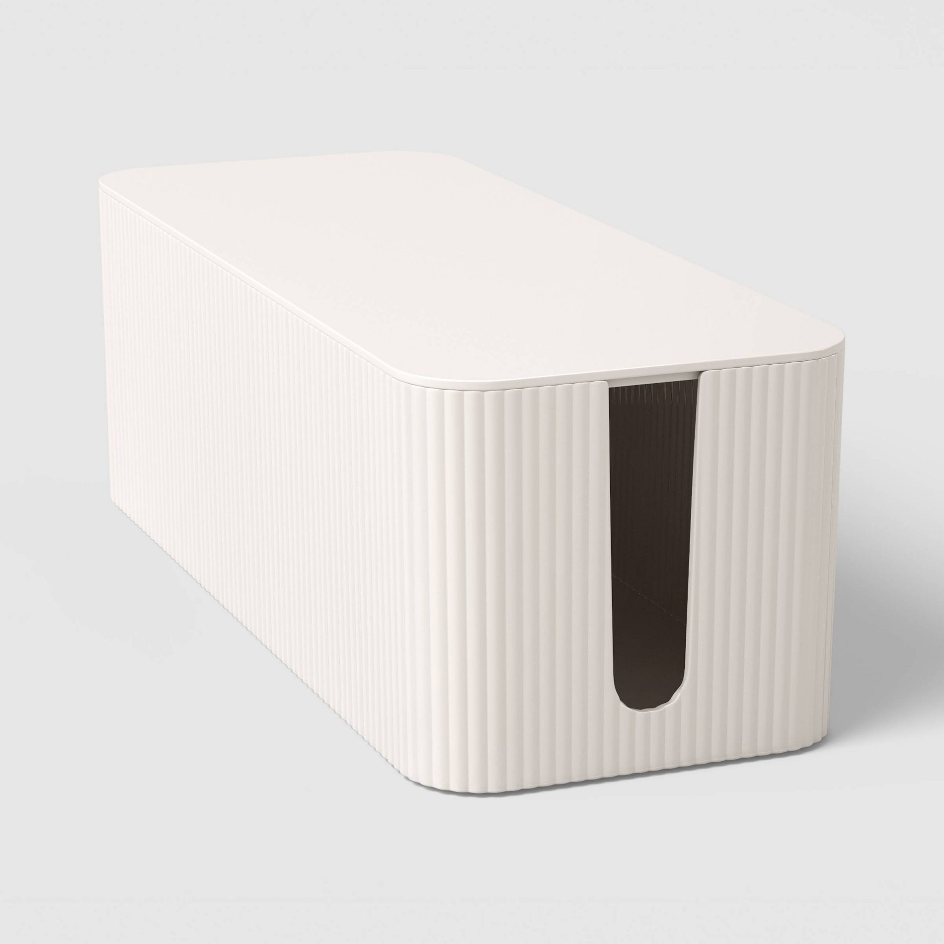 Ribbed Cable Management Box Cream - Threshold™