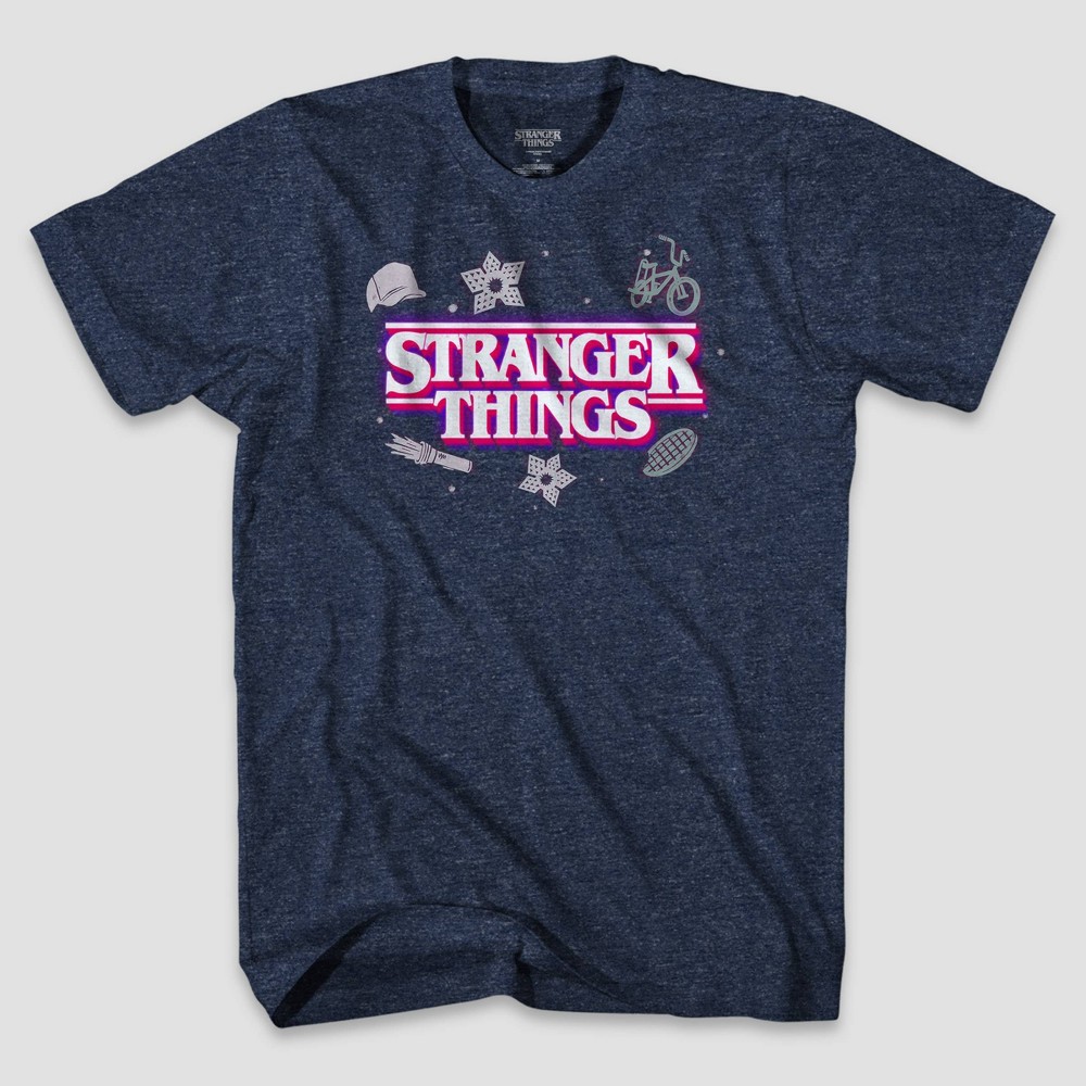 Adult Extra Extra Large Stranger Things Cymone Wilder Logo Short Sleeve Graphic T-Shirt - Heathered Blue