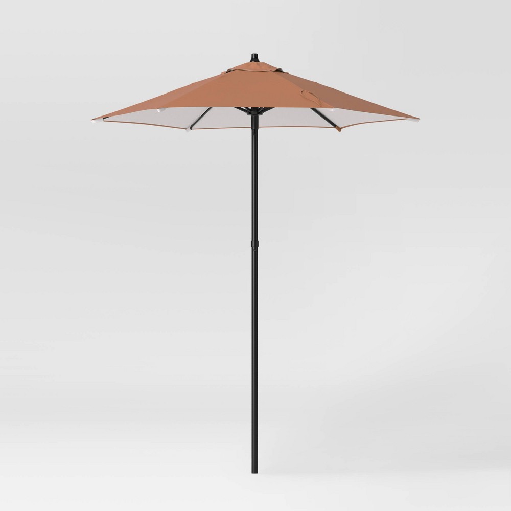 Photos - Parasol 6' Round Outdoor Patio Market Umbrella Cosmic Rust with Black Pole - Room