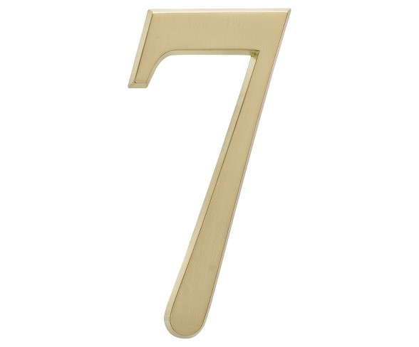4.75" House Number 7 - Satin Brass - Whitehall Products