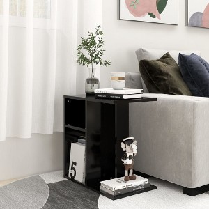 Clihome Modern Rectangular Design Artisan Oak Side Table, with 2 Shelves for Versatile Use - 1 of 4