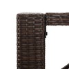 vidaXL Poly Rattan Bar Table - Modern Outdoor Furniture with Tempered Glass Top, Easy to Clean, Stable Steel Frame, Brown, 57.1"x31.5"x43.3" - 4 of 4