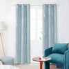Deconovo 2 Panels Silver Printed Blackout Curtains with Wave, 6 Grommets for Bedroom - 4 of 4
