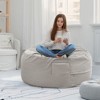 CAVINAS 3 Foot Bean Bag Chair for Adult and Child, Oversized Couch for Lounging, Reading, Gaming, or Watching Movies, Gray - 4 of 4