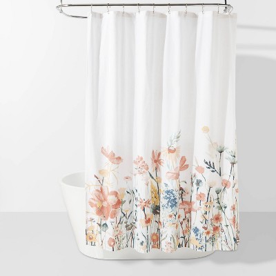 Maranhao patterned shower curtain white printed La Redoute Interieurs