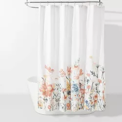 Watercolor Engineered Floral Shower Curtain - Threshold™