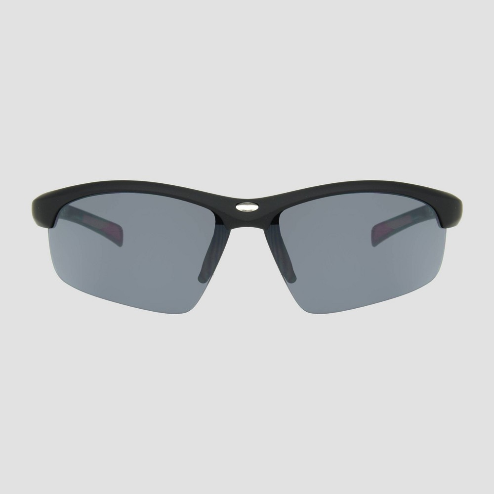 Photos - Sunglasses Men's Browline Wrap Sport  - All In Motion™ Black