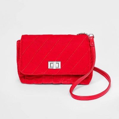 Girls' Velvet Crossbody Bag - Cat & Jack™ Red
