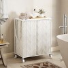 WOWLIVE Laundry Hamper with Wheels and Wood Lid, Heavy Duty Laundry Basket with Removable Liner - 2 of 4