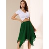 Allegra K Women's Elastic Waist Chiffon Handkerchief Hem Midi Skirt - 2 of 4
