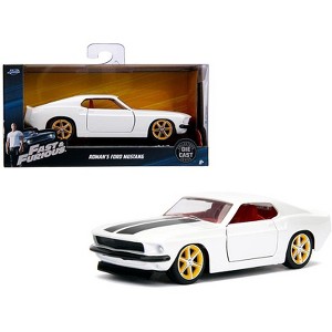 Roman's Ford Mustang White with Black Stripes and Red Interior "Fast & Furious" Movie 1/32 Diecast Model Car by Jada - 1 of 3