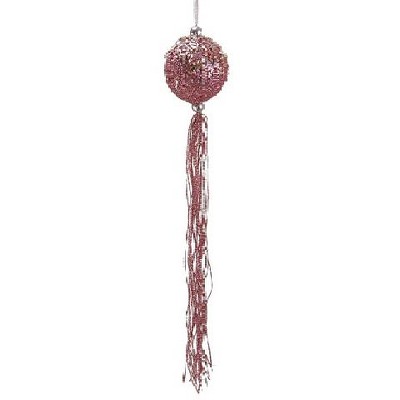 Allstate Floral Glittered Pink Shatterproof Christmas Ball Ornament 12" (304mm)