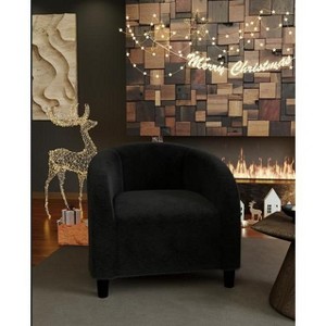 Accent Chair Club Chair Cozy Armrest Upholstered Barrel Chair with Solid Legs for Living Room Bedroom Study Waiting Room - 1 of 4