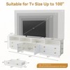 Buenhomino High Gloss TV Stand for TV up to 100" LED Television Entertainment Center Modern TV Cabinet with Storage Drawers - 4 of 4