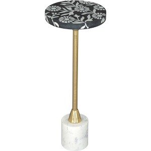 Brielle Side Table MDF - ZM Home: Modern Chrome-Plated, Round, Iron Frame, 22" High - 1 of 4