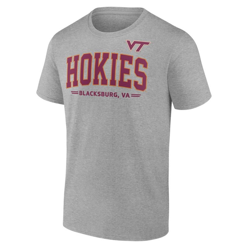 NCAA Virginia Tech Hokies Men&#39;s Gray Bi-Blend T-Shirt, 2 of 4