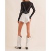 Women's Rhinestone Mesh Fringe Long Top - Blue B - 4 of 4