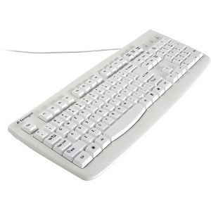 Kensington K64406US Washable USB/PS2 Keyboard - USB, PS/2 - 104 Keys - White - English (US) - 1 of 1